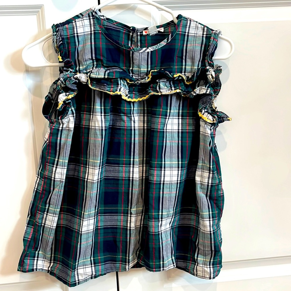 J. Crew madras plaid top size 12